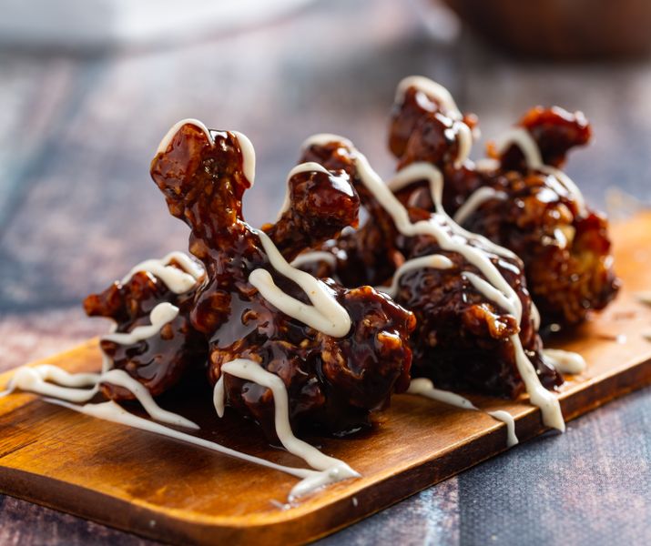 Honey BBQ Tenders glazed with honey BBQ sauce